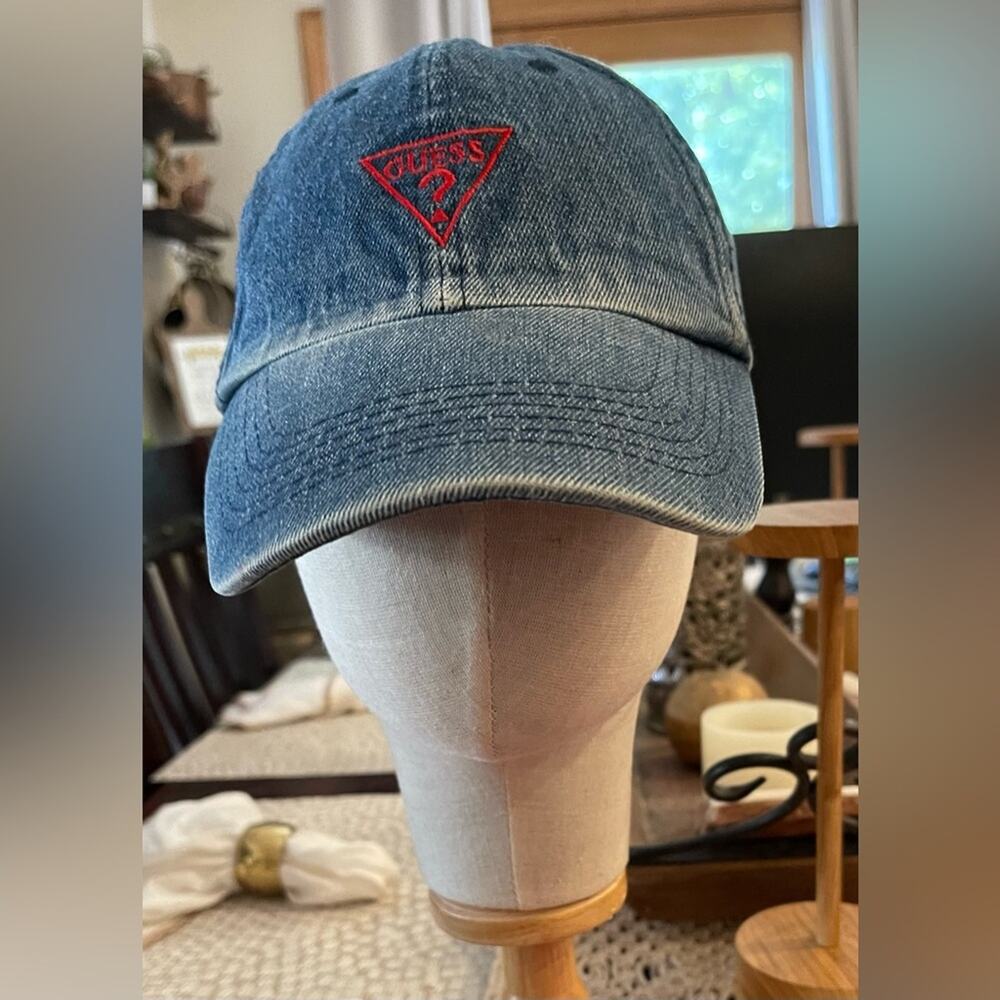 Vintage Guess Blue SnapBack Hat Accessories 90’s